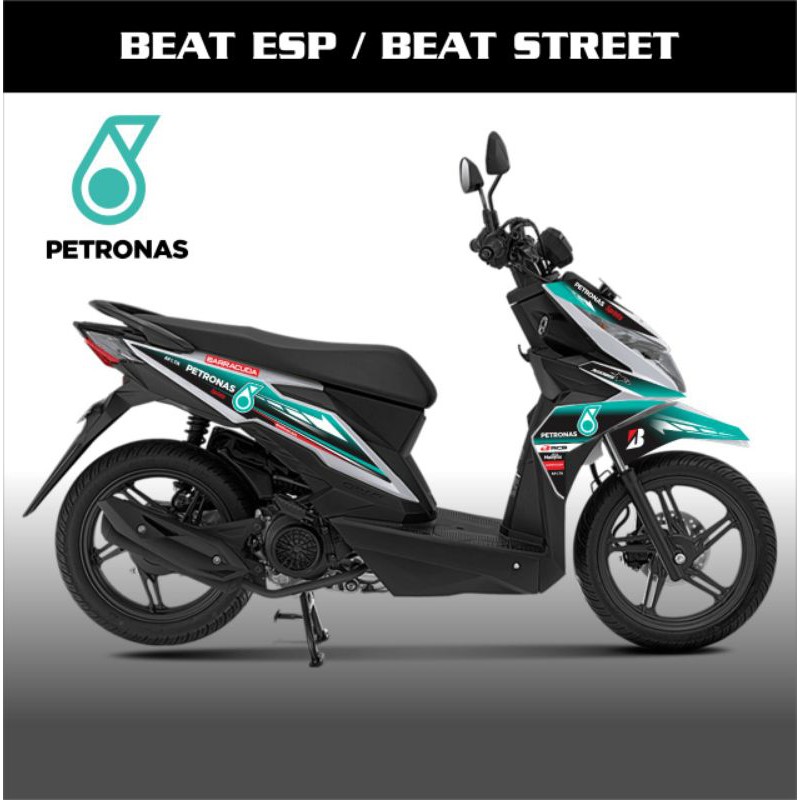 Striping Lis Sticker Variasi Honda Beat Streat logo petronas Baracuda