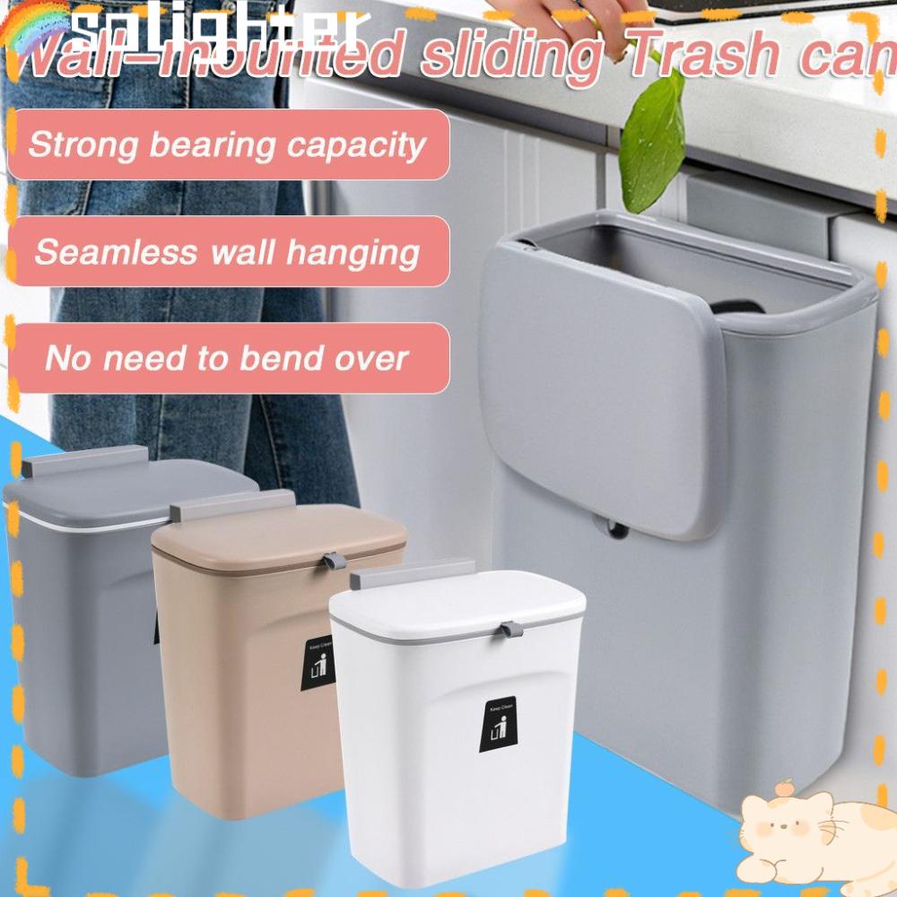 Tempat Sampah Model Gantung Dinding Dengan Tutup Ukuran 7L / 9L Untuk Kamar Mandi