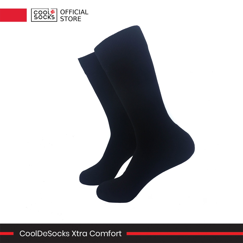 CoolDeSocks Xtra Comfort Black - Kaos Kaki Polos Premium Warna Hitam