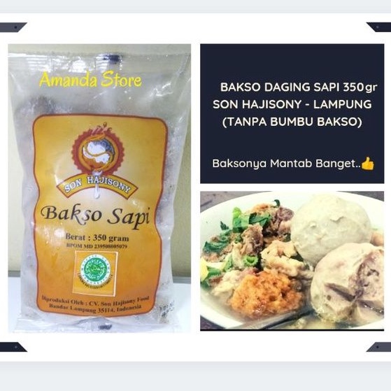 

Bakso Sapi Son Hajisoni 350 gram (Tanpa Bumbu) / Sony / Soni / Lampung