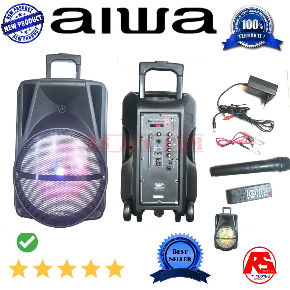 Murah  Portable Meeting Aiwa 12 Inch Player Usb & Bluetooth