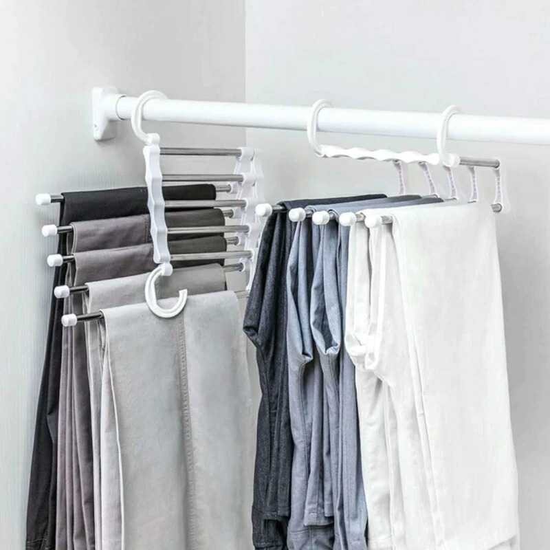 Gantungan Pakaian Hanger Serbaguna 5 in1 Baju Celana Wardrobe Closet