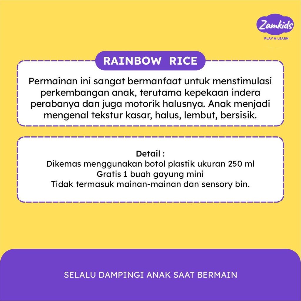 RAINBOW RICE MAINAN MONTESSORI MONTESORI BERAS WARNA WARNI MAINAN EDUKASI ANAK BAYI