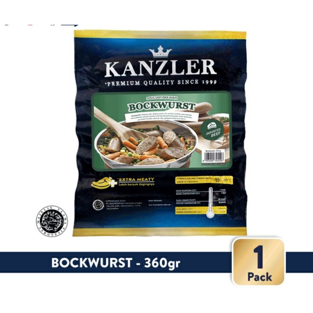 Kanzler Bockwurst/Sosis Sapi dan Ayam 360gr