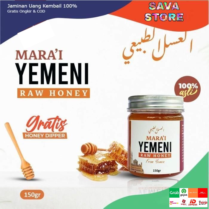 MARA'I YEMENI RAW HONEY 100% ORGINAL MADU YAMAN ASLI - ANTIOKSIDAN - MADU IMUNITAS TUBUH - ATASI PENCERNAAN - ATASI INFEKSI SALURAN PENCERNAAN