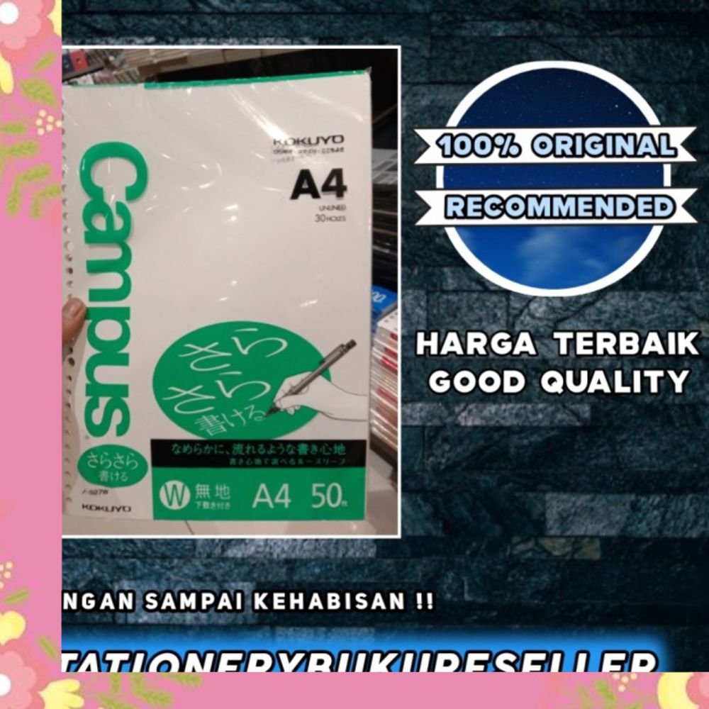 

Kokuyo campus loose leaf A4 polos isi 50