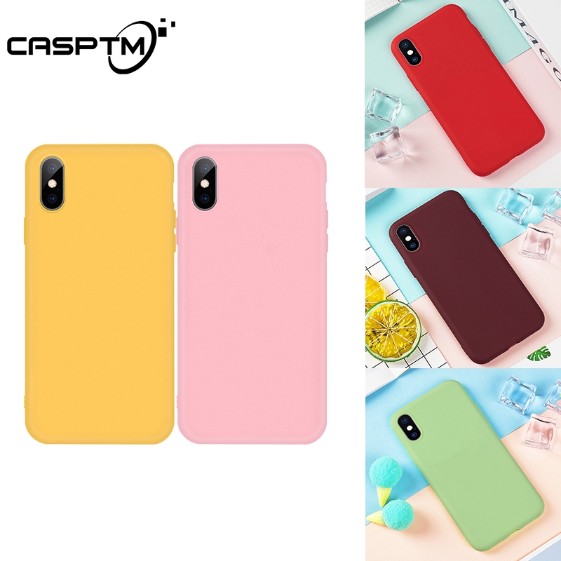 Soft Case Silikon TPU Shockproof Warna Polos untuk iPhone x 10 XR XS