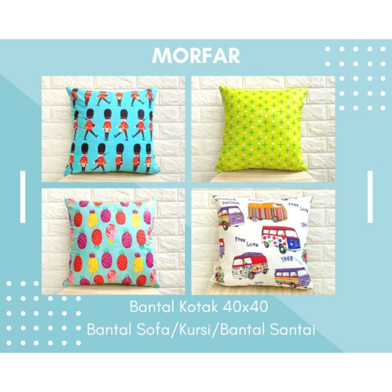 Morfar MOTIF AESTHETIC Bantal Kotak+Sarung 40x40/[COD]