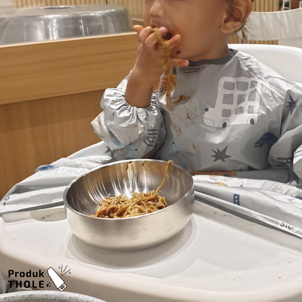 Mangkok dan Piring Makan Anak Stainless Steel BIRAWA, suction plate, suction bowl, bowl stainless st