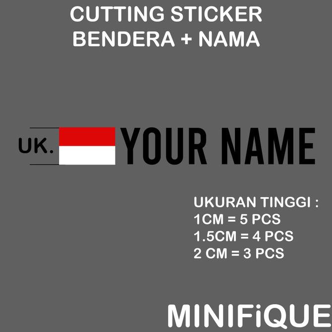 

Cutting Sticker Nama + bendera untuk sepeda / helm / mobil / motor minifiq90 Murah