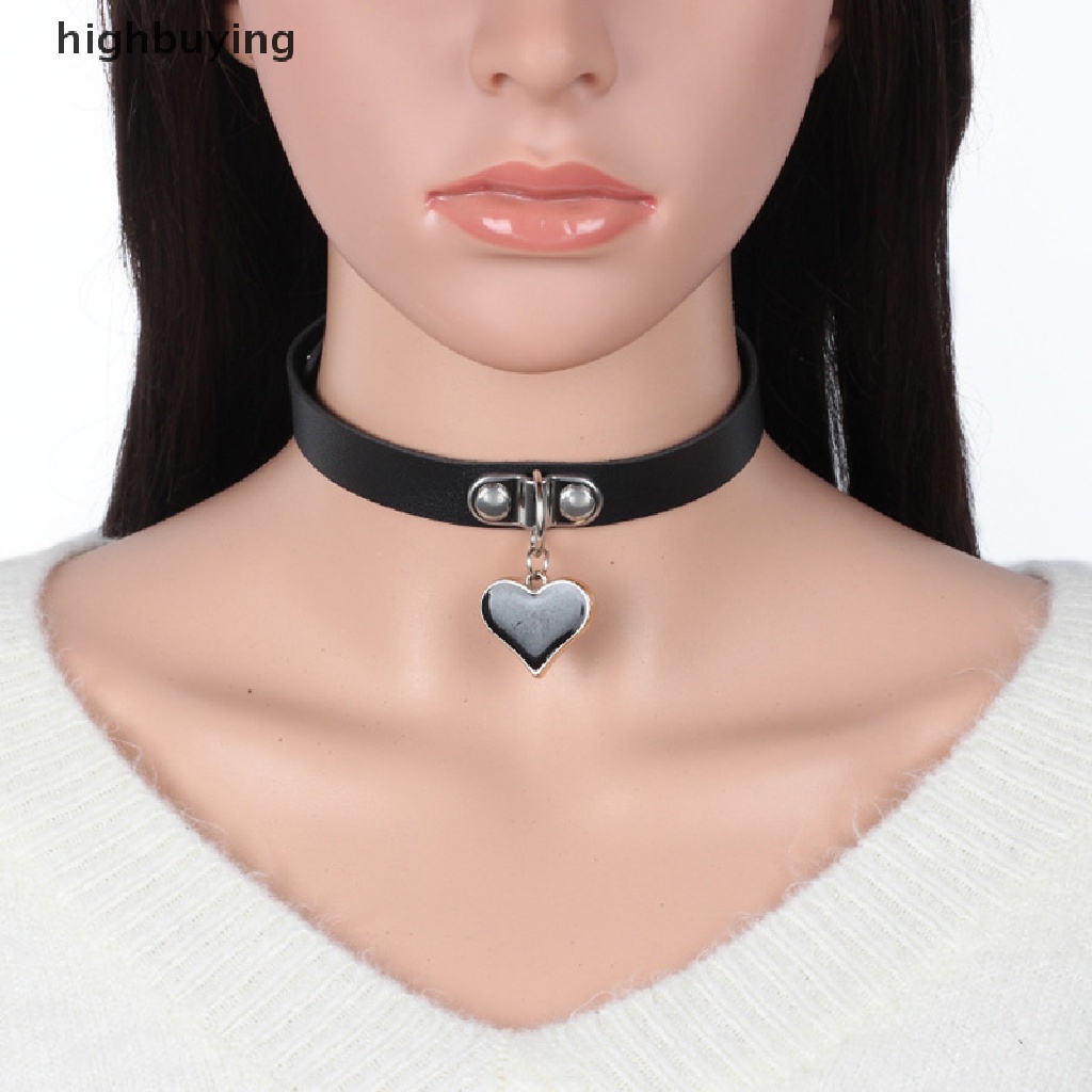 Hbid Kalung Choker Bahan Kulit PU Gaya Punk Gothic Untuk Wanita