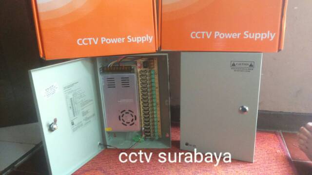 POWER SUPPLY ADAPTOR 12V 30A BOX 18port led untuk cctv dan elektronik