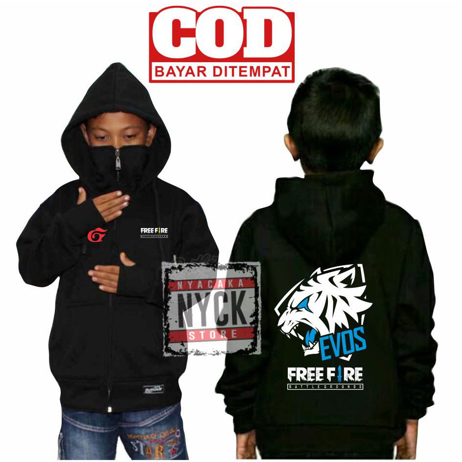 TERLENGKAP HOODIE JAKET FREE FIRE AHHA ANAK LAKI LAKI KIDS USIA 6 - 13 TAHUN