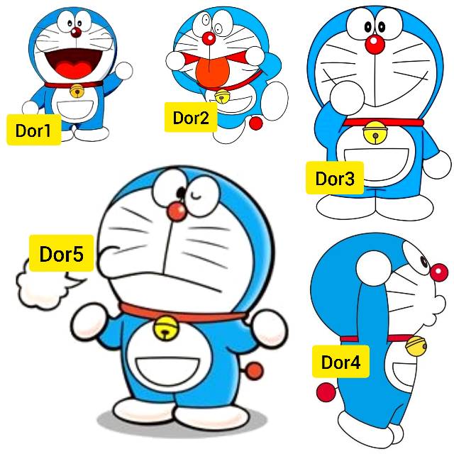 Tato Temporer Doraemon kartun Stiker Tato Minimalis - DOR