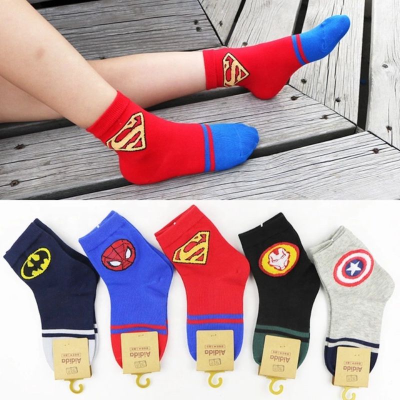 TOKO KL| Kaos kaki anak TK-SD motif superhero / kaos kaki anak karakter lucu Usia 4-8 tahun