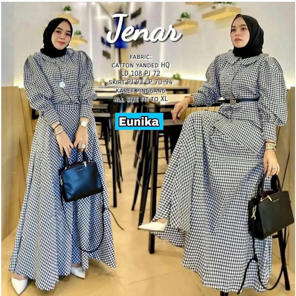 Baju Jenar Set Rok 2In1 Terbaru 2022 Setelan Wanita Stelan Muslim Kekinian Setelan Jumbo Baju Set Mu