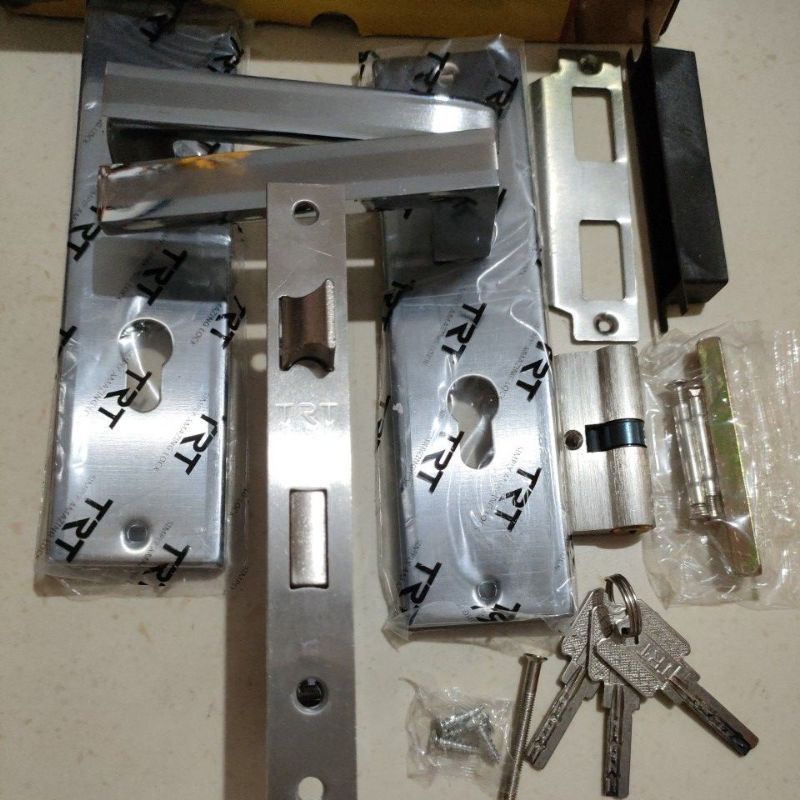 1SET Kunci pintu tanggung kotak minimalis tebal bagus 20 cm 3 anak kunci handle pintu pegangan pintu