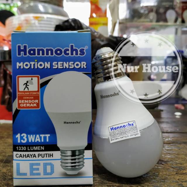 lampu led sensor gerak hannochs 13 watt motion sensor