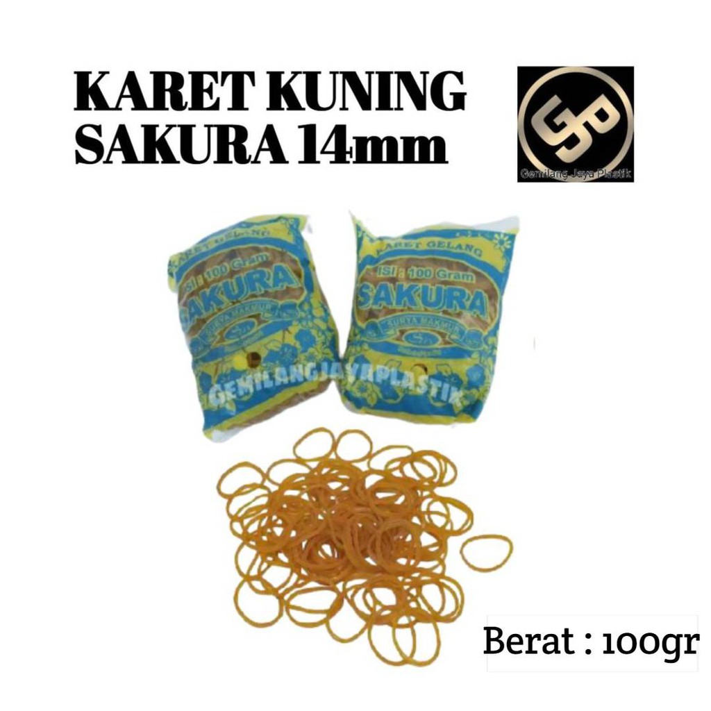 Karet Kuning Sakura/Karet Gelang Sakura @100 gram (Kuning)