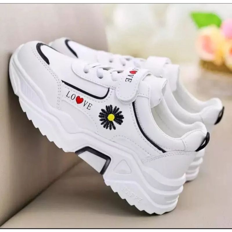 Sepatu Sneakers Anak Wanita(perempuan) Motif Bunga Termurah Terlaris/Sneakers Anak Wanita Kekinian