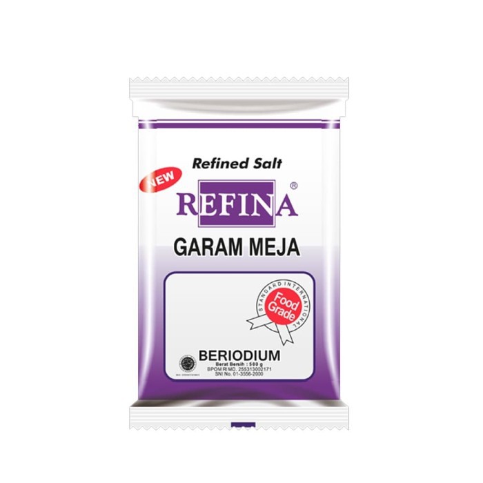 

Refina Garam Meja Beryodium 500gr