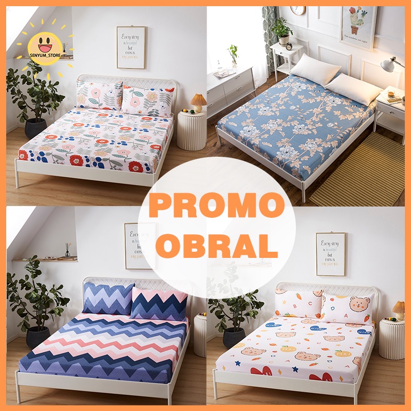 SEPREI  Bed Cover Sprei Katun 120x200/160x200/180x200 Seprai  Nyaman Bahan Terjamin