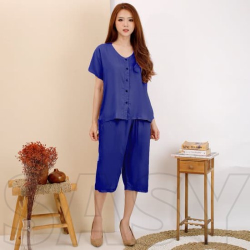 COD Setelan Wanita Kekinian / Setelan Rayon 7per8 / Setelan Rayon Daily Set Rayon Polos Korea Style