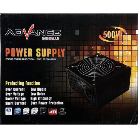 PSU PC ATX 500W . Switching Power Supply CPU Advance Digitals Fan besar 12cm bergaransi 500 Watt QC