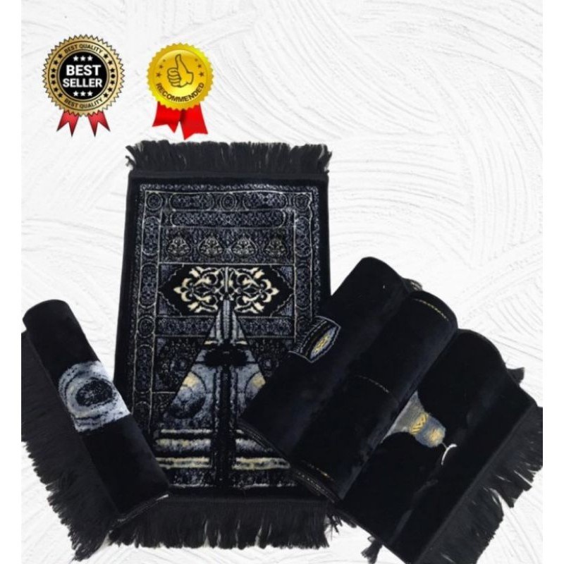 SAJADAH YAKAR MIDI HITAM PLUS SABLON