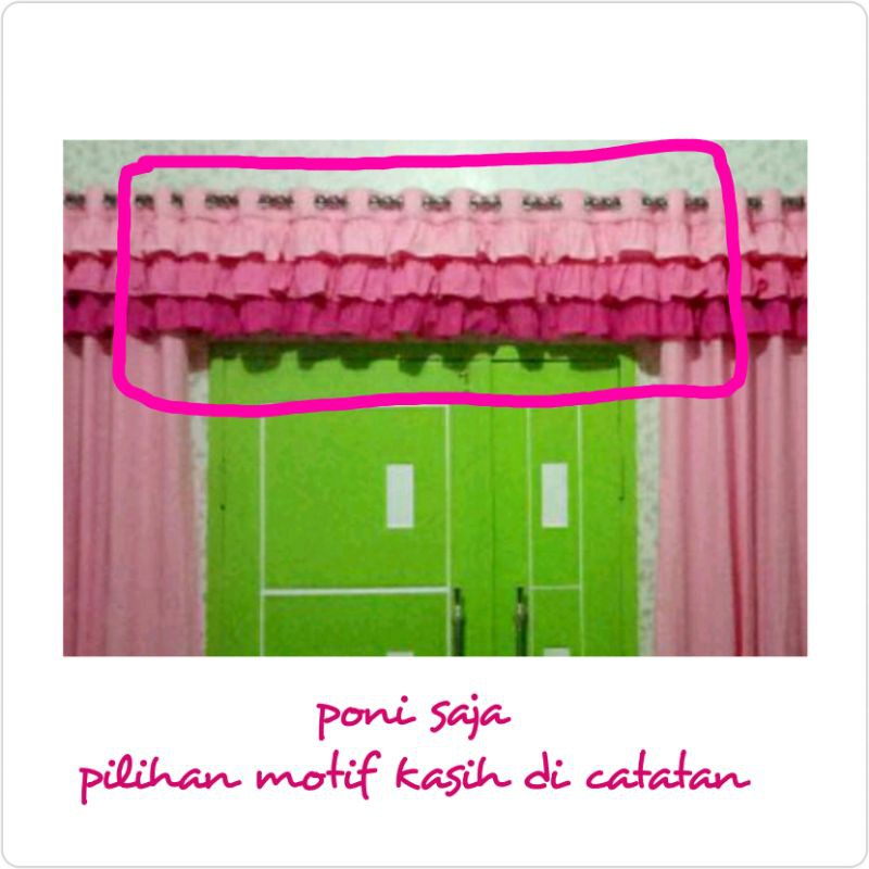 

Poni saja per 1m= motif chat ya kasih catatan