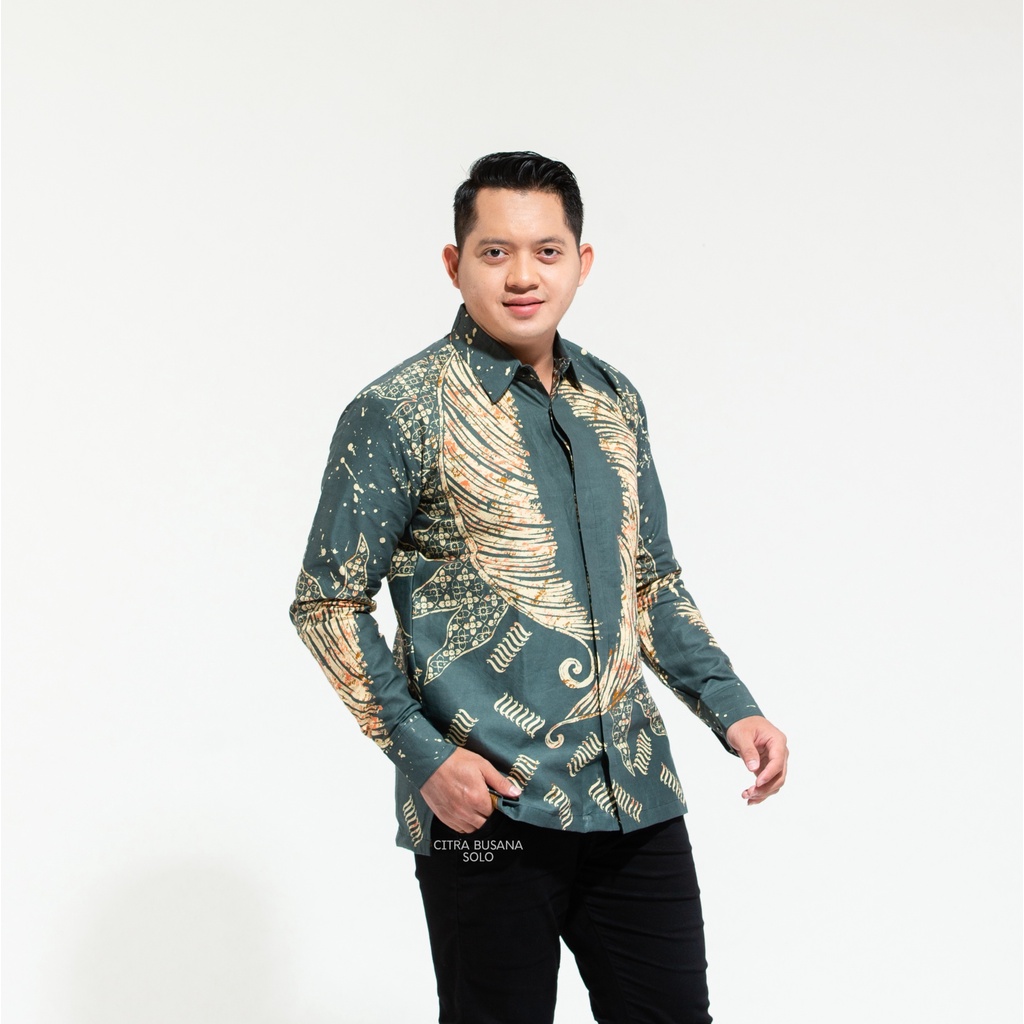 BULUSETA KLASIK Kemeja Batik Pria Full Furing Bahan Katun Primisima