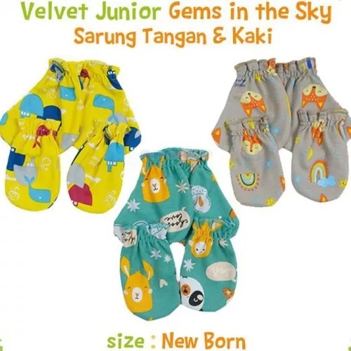 Velvet Junior 3 Set Sarung Tangan dan Kaki - STK Motif acak