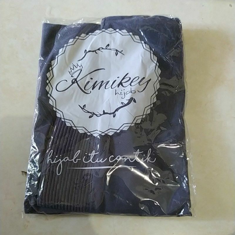 HIJAB INSTAN MAIDA SERUT ORI KIMIKEY-Dark grey