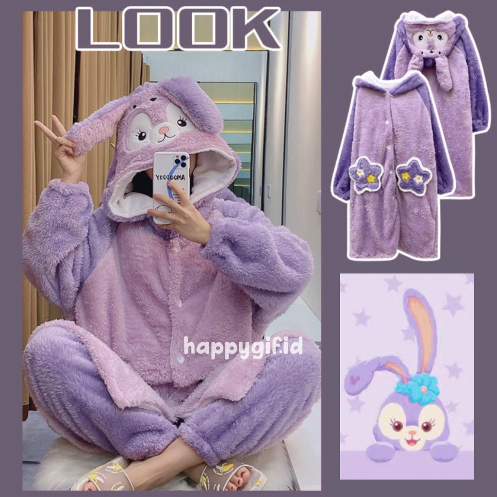 STELLA LOU BAJU TIDUR KOSTUM DASTER (TANPA CELANA) ONESIE PIYAMA KIGURUMI