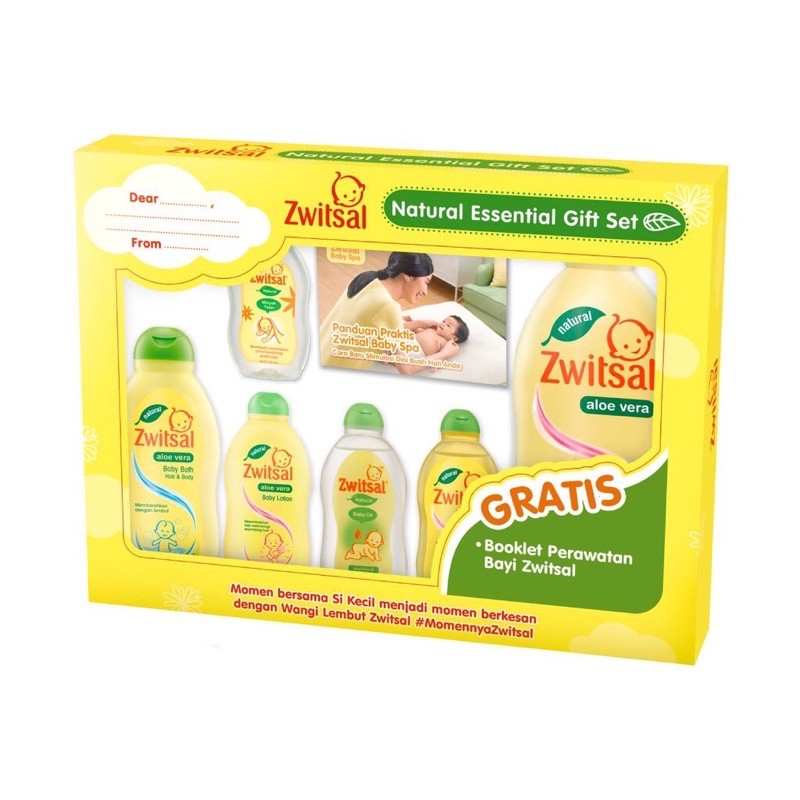 PAKET ZWITSAL Baby Spa Natural Essential Gift Box Set Kado Perlengkapan Mandi Hadiah Bayi Baru Lahir