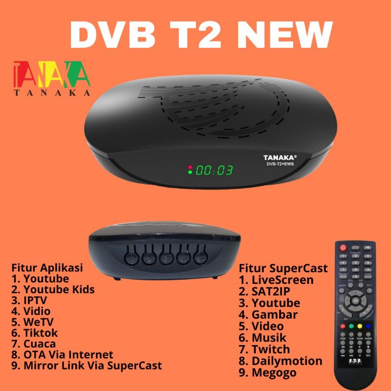 DVB T2 NEW TANAKA SET TOP BOX T2 NEW PENERIMA SIARAN DIGITAL