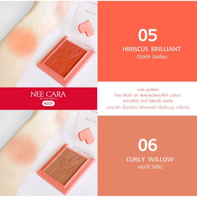 NEE CARA Mini Heart Blush On Your Make My Heart #N327 Thailand / Blushon / Pigmented / Compact