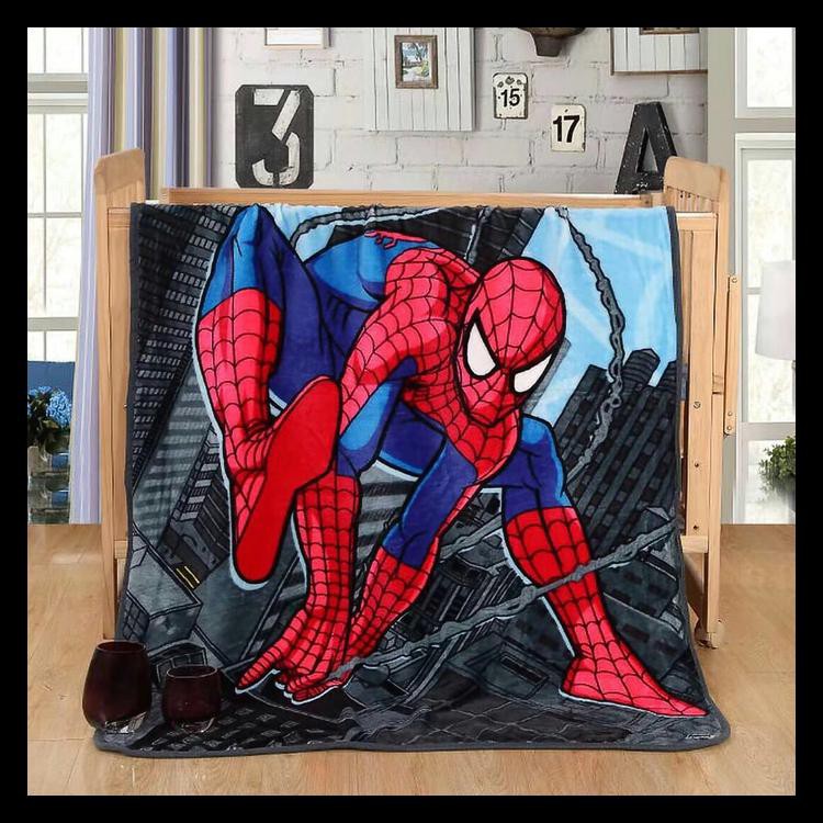 SELIMUT BAYI,ANAK IMPOR BULU HALUS,MURAH MOTIF SPIDERMAN KEREN 100X140