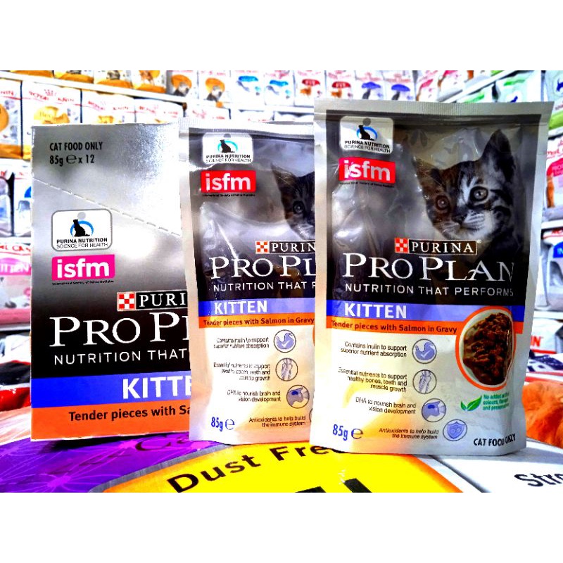 proplan sachet kitten salmon in gravy  85gr