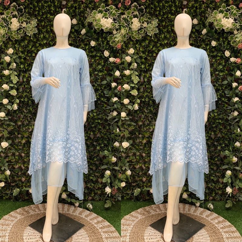Dress modern//dress pesta//dress remaja//dress tule brukat