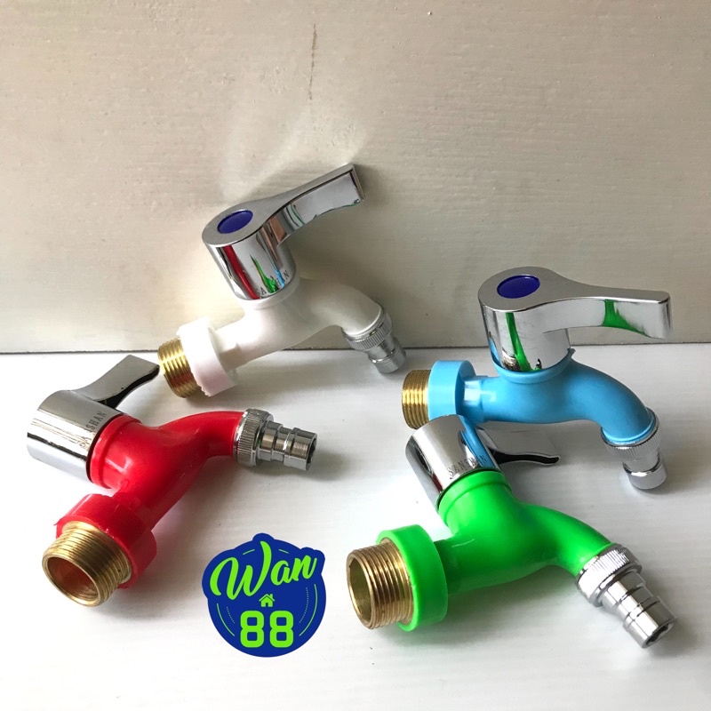 Jual Kran Air 3/4” PVC Jumbo Sanshan drat kuningan | Shopee Indonesia