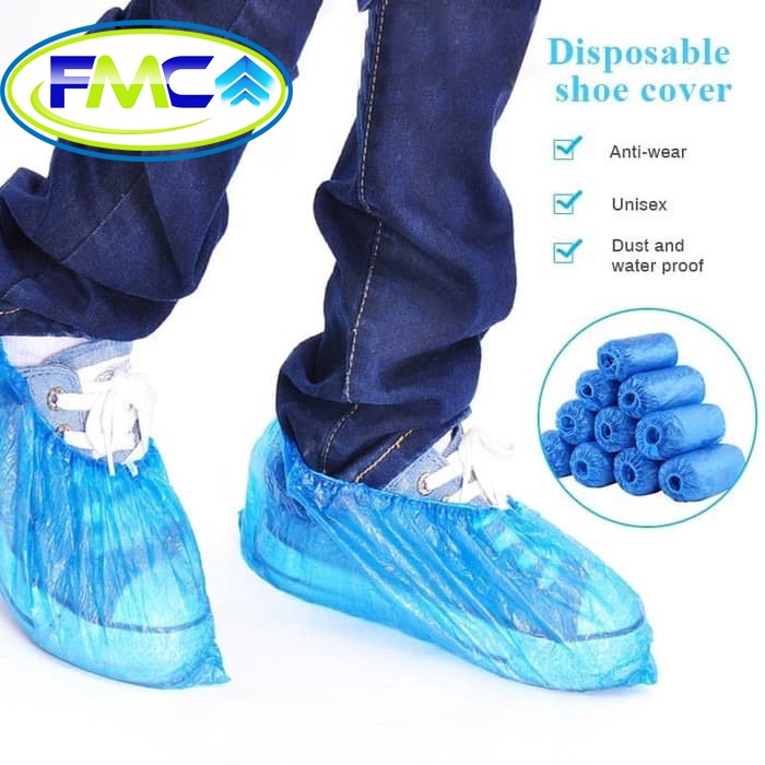 Sarung Sepatu Plastik Pelindung Anti Air Jas Hujan Waterproof Cover Shoes Disposable Plastic Anti Debu