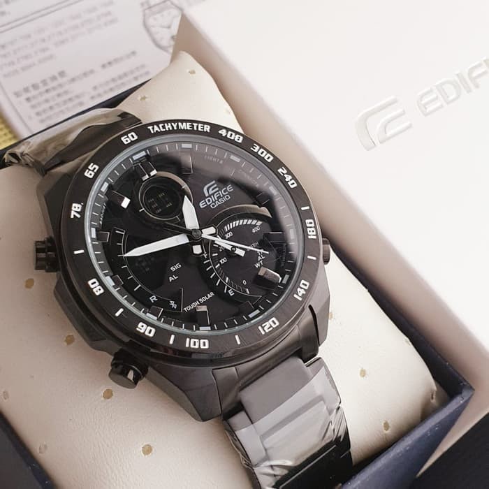Jam Tangan Pria merk Casio Edifice type ECB-900 Black Baterai