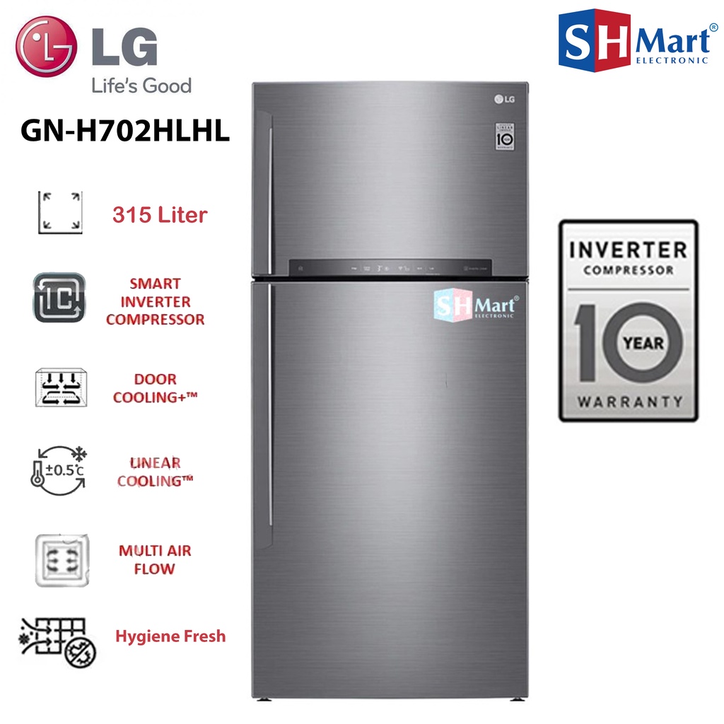 LG KULKAS 2 PINTU INVERTER GN-H702HLHL / GNH702HLHL / GN-H702 KAPASITAS 547 Liter (MEDAN)