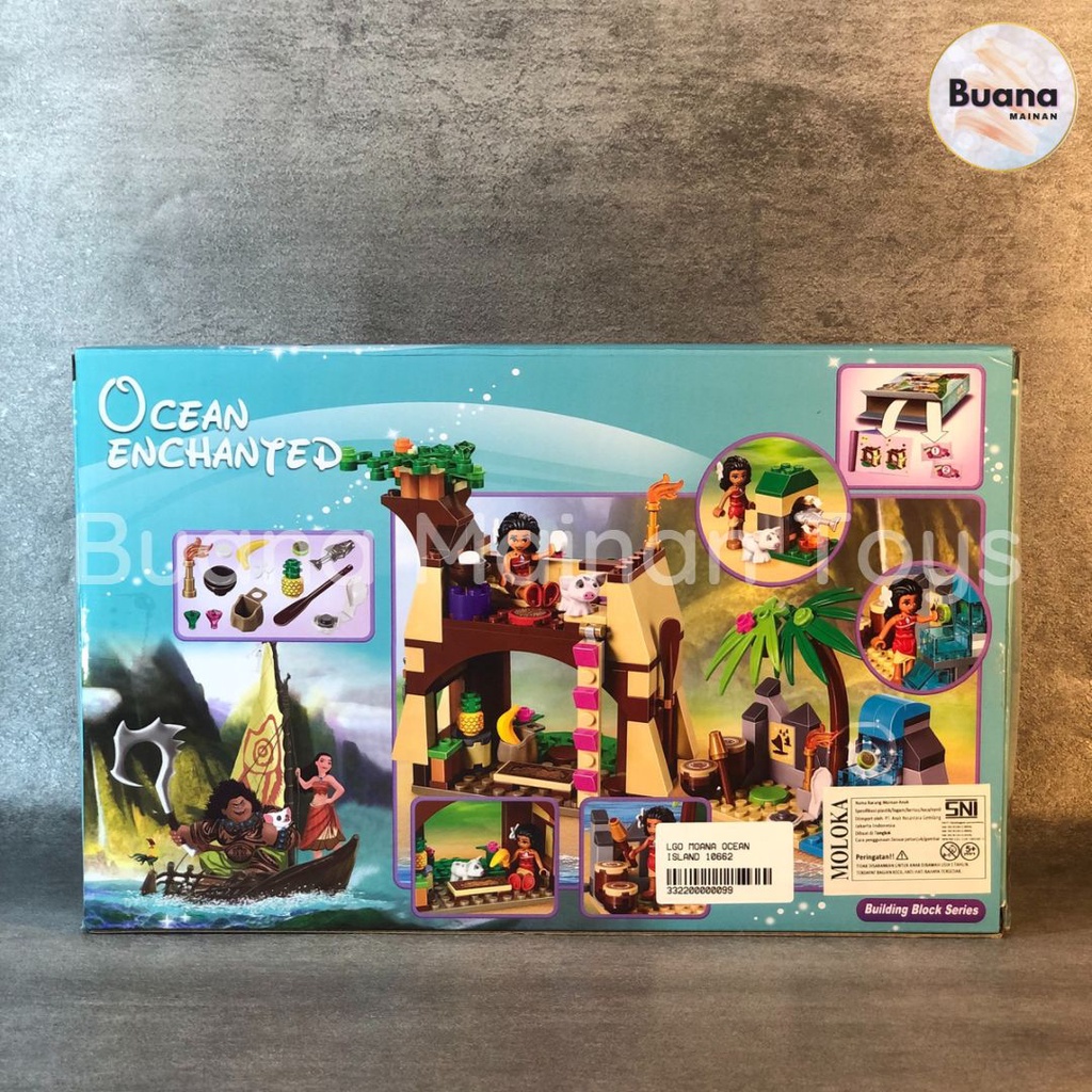 BRICKS BELA MOANA OCEAN ISLAND 10662 MAINAN EDUKASI BALOK ANAK CEWE PRINCESS