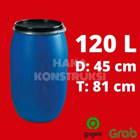 TONG / DRUM AIR / DRUM TEMPAT SAMPAH PLASTIK TEBAL 120 LITER L - BIRU