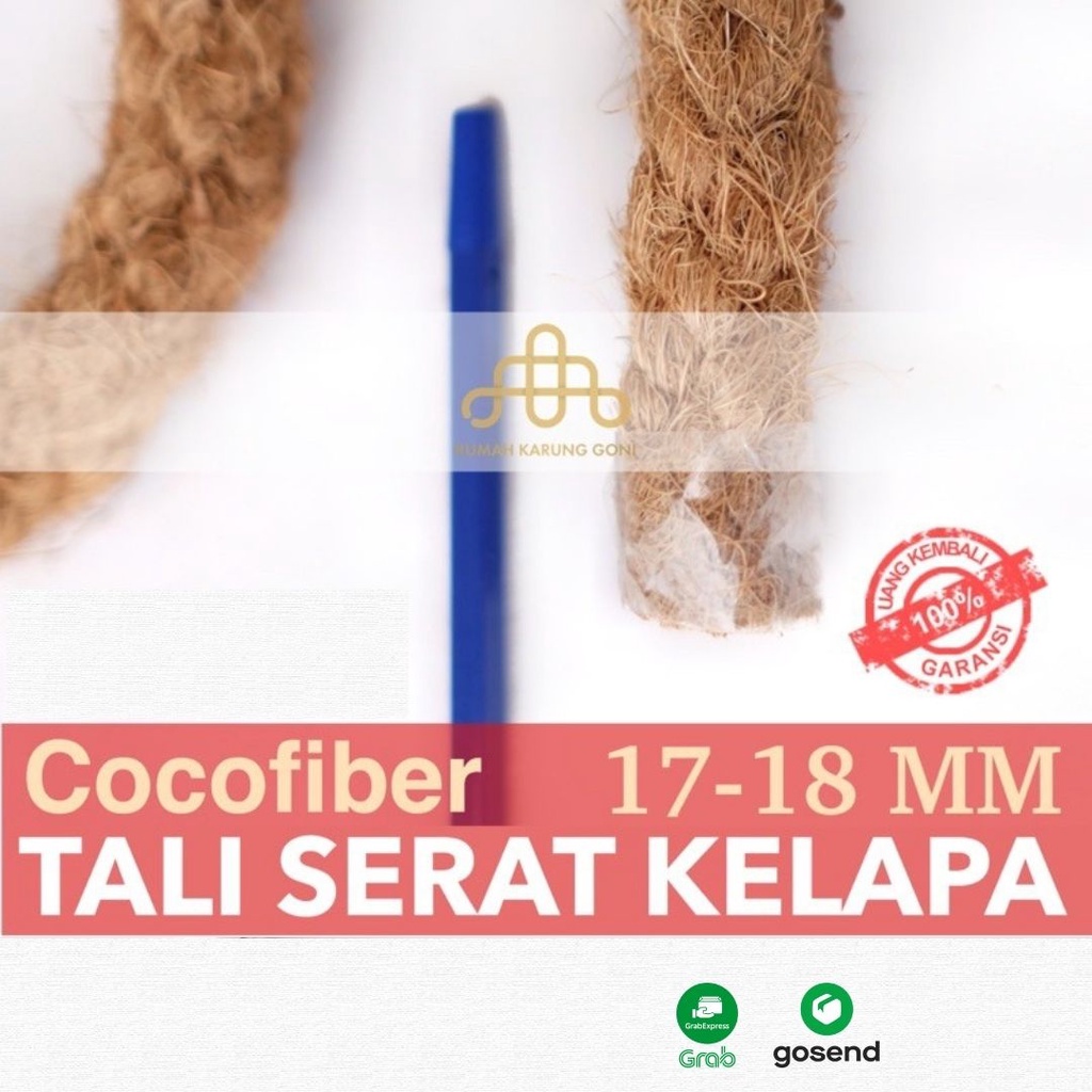 Tali Tambang Sabut Kelapa 18mm Meteran Tali Serabut Kelapa Tali Cocofiber Berkualitas