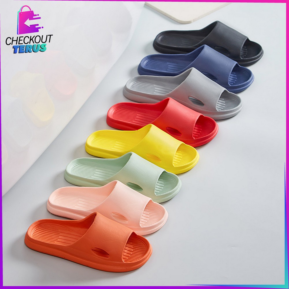 CT S53  Sandal Rumah Slipper Wanita Selop EVA Empuk Slip On Jelly Sandals Unisex Slip On Kamar Mandi Rumahan