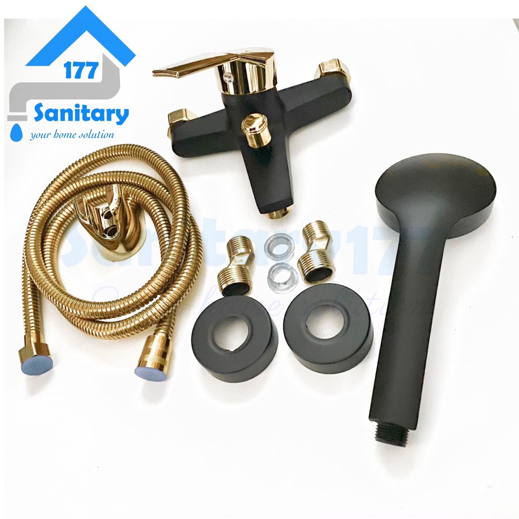 Kran Panas dingin Bathtub Gold Black 9020-keran mixer kombinasi antik elite stainless kuning HITAM kran bakip kamar mandi bathroom faucet