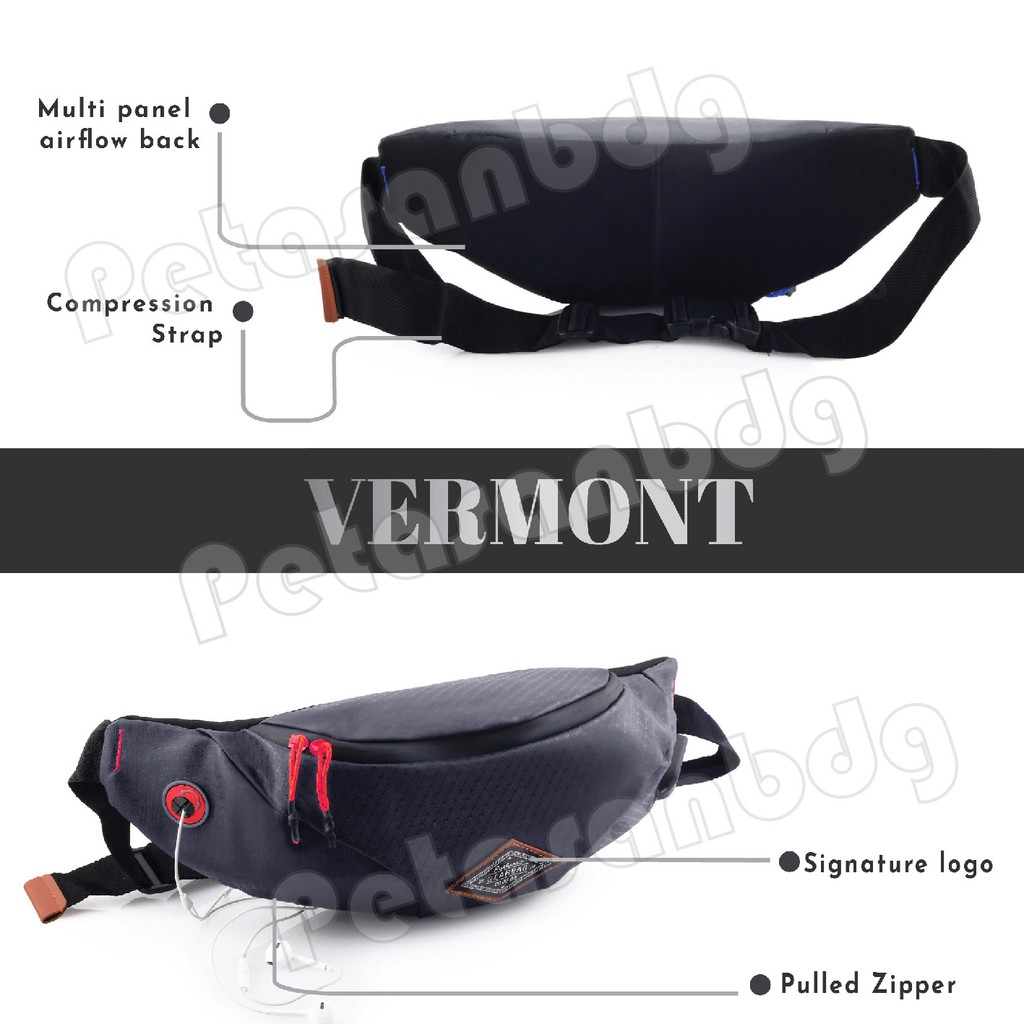 PTS - Tas Selempang Pria Waistbag Gear Bag 13110 VERM + FREE USB EXTENTIONS CABLE with CHARGING PORT